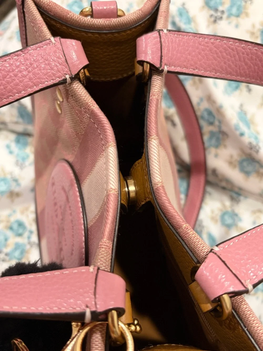 Coach Dempsey Signature Jacquard Mini Satchel (Pink) - Picture 16 of 17
